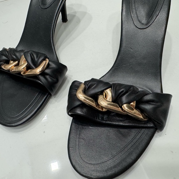 Zara Black Heels with Gold Accent - Picture 2 of 4